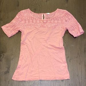 J. Crew Pink Lace Top